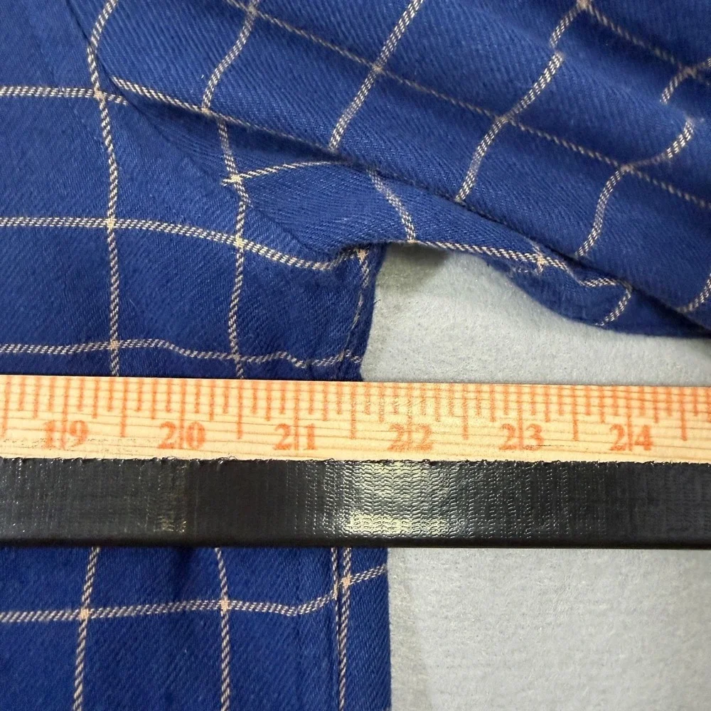 Banana Republic Mens Blue Plaid Button Up‎ Shirt Size M Flannel Classiccore